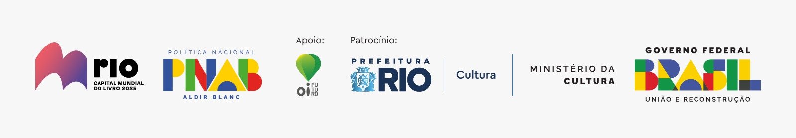 Régua com os logos dos apoiadores e patrocinadores